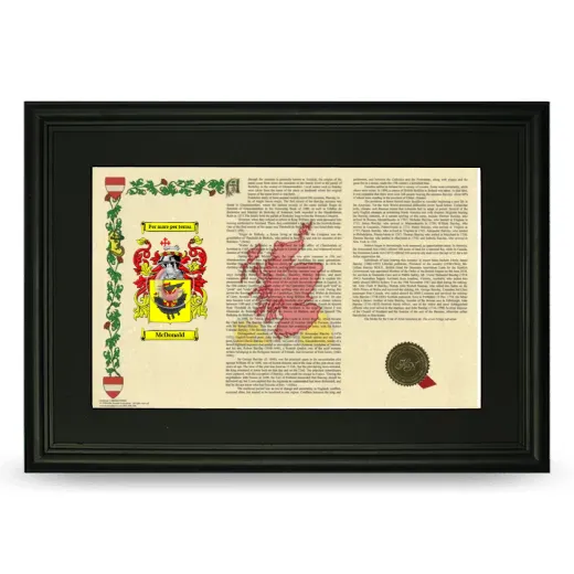 McDonald Deluxe Armorial Landscape Framed- Black