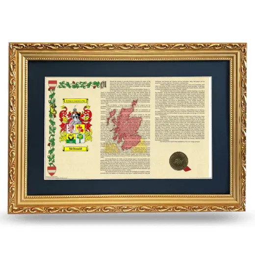 McDonald Deluxe Armorial Landscape Framed - Gold