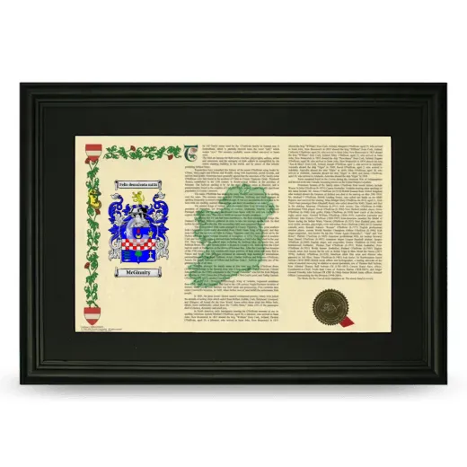 McGinnity Deluxe Armorial Landscape Framed- Black