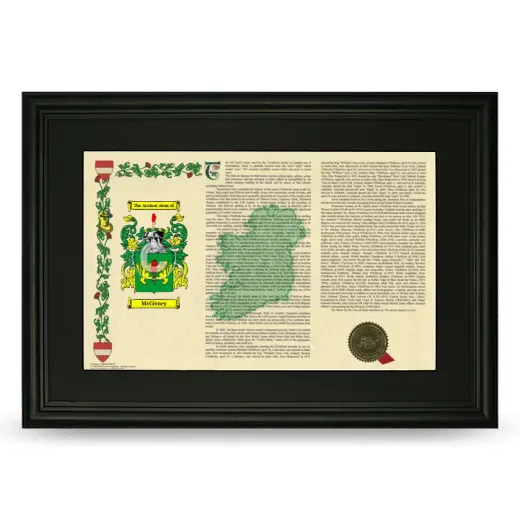 McGivney Deluxe Armorial Landscape Framed- Black