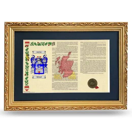 McLead Deluxe Armorial Landscape Framed - Gold