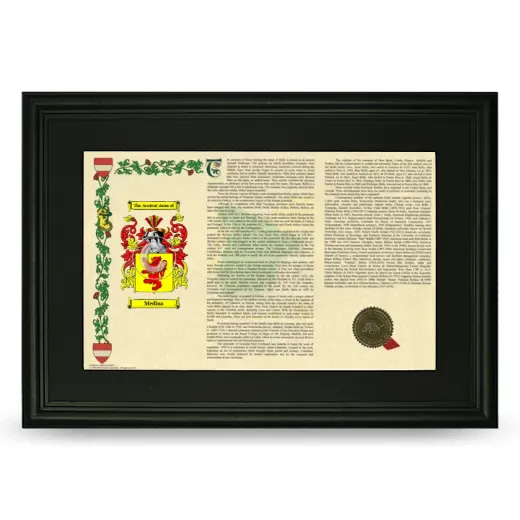 Medina Deluxe Armorial Landscape Framed- Black