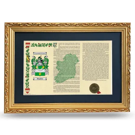 Megahey Deluxe Armorial Landscape Framed - Gold