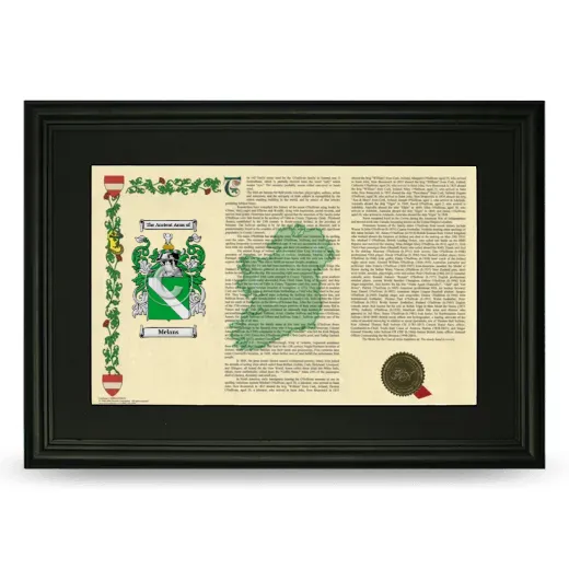 Melans Deluxe Armorial Landscape Framed- Black