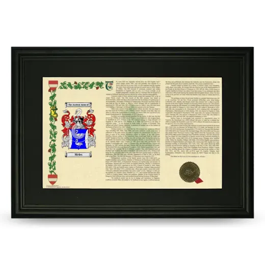 Meles Deluxe Armorial Landscape Framed- Black