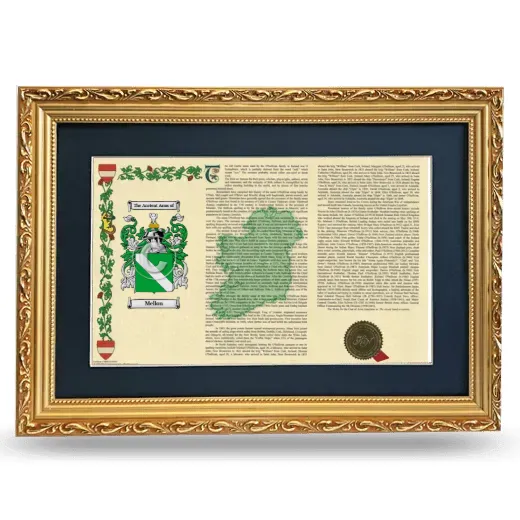 Mellon Deluxe Armorial Landscape Framed - Gold