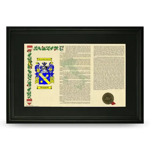 Meneghelli Deluxe Armorial Landscape Framed- Black