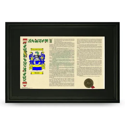 Merrick Deluxe Armorial Landscape Framed- Black