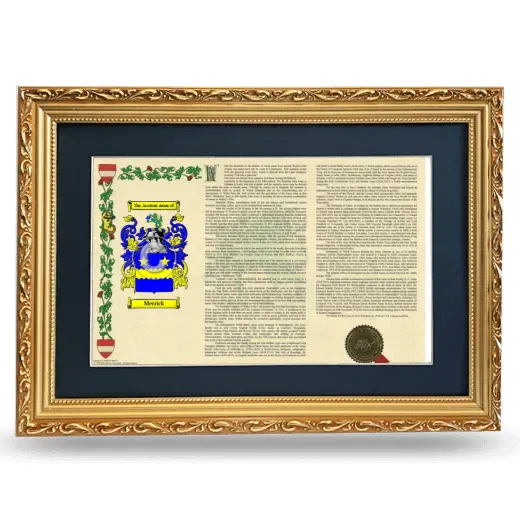 Merrick Deluxe Armorial Landscape Framed - Gold