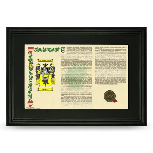 Metzger Deluxe Armorial Landscape Framed- Black