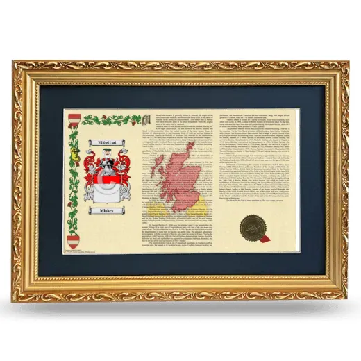 Minkey Deluxe Armorial Landscape Framed - Gold