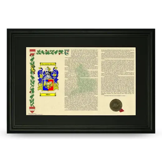 Mitts Deluxe Armorial Landscape Framed- Black
