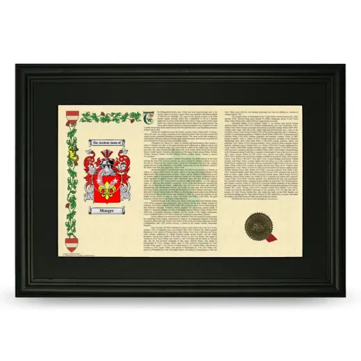 Munger Deluxe Armorial Landscape Framed- Black