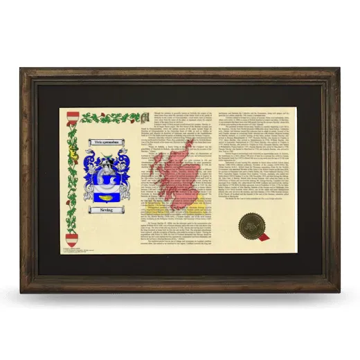 Neving Deluxe Armorial Landscape Framed - Brown