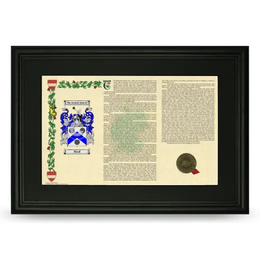 Nicol Deluxe Armorial Landscape Framed- Black