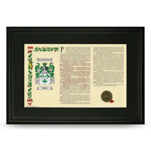 Nicola Deluxe Armorial Landscape Framed- Black