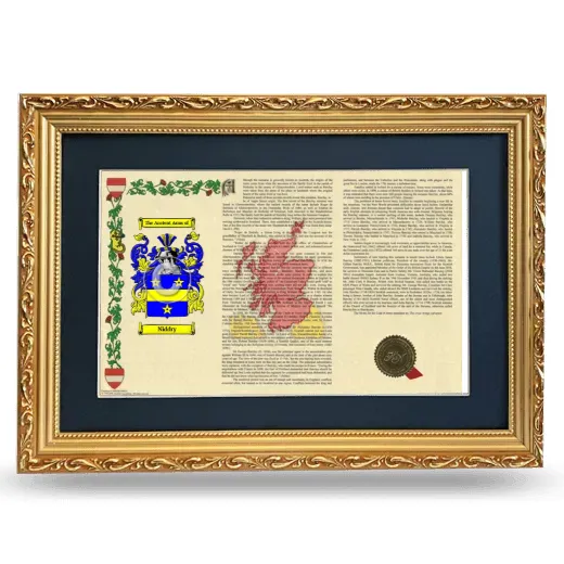 Niddry Deluxe Armorial Landscape Framed - Gold