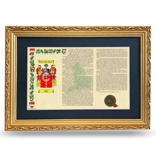 Nigel Deluxe Armorial Landscape Framed - Gold