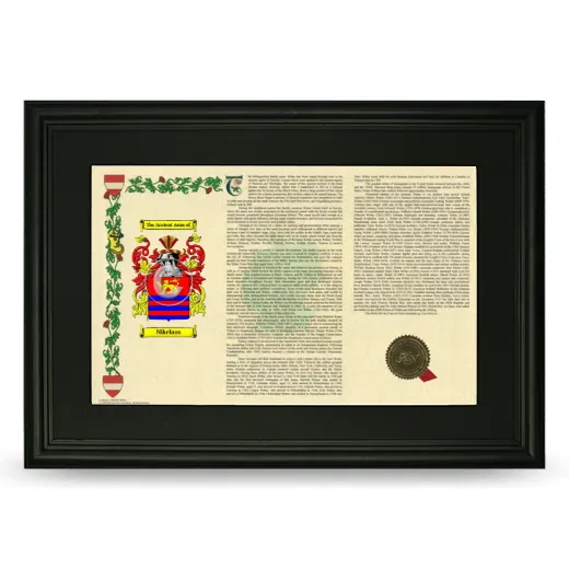 Nikelaus Deluxe Armorial Landscape Framed- Black