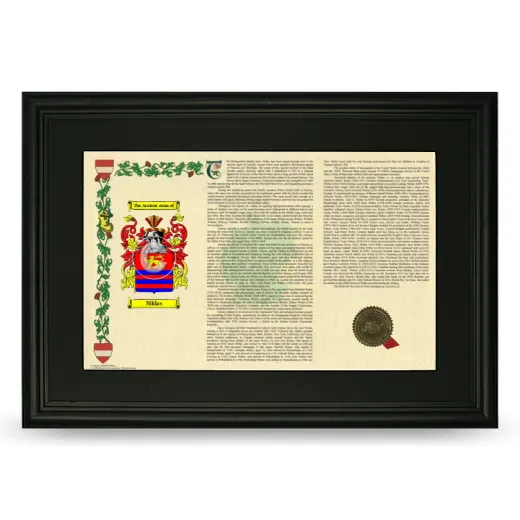 Niklas Deluxe Armorial Landscape Framed- Black