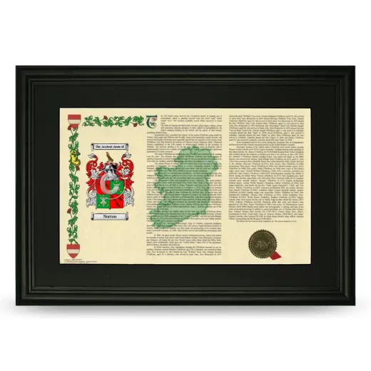 Norton Deluxe Armorial Landscape Framed- Black
