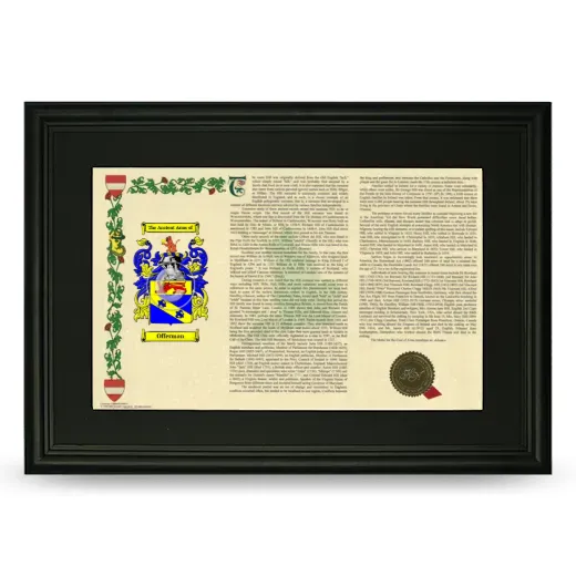Offerman Deluxe Armorial Landscape Framed- Black