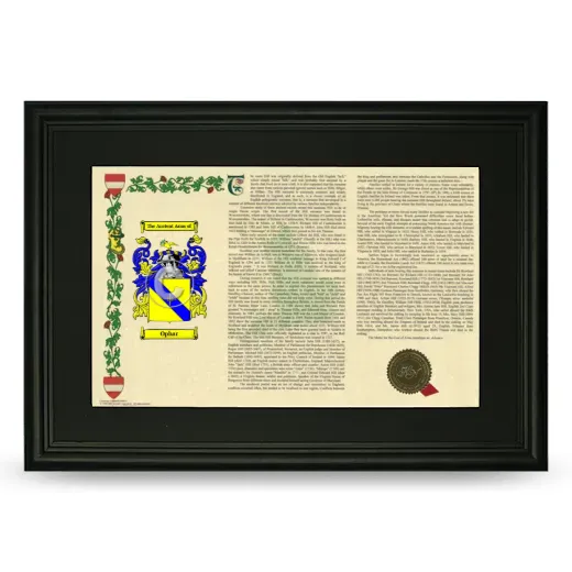 Ophar Deluxe Armorial Landscape Framed- Black