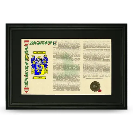 Orphan Deluxe Armorial Landscape Framed- Black