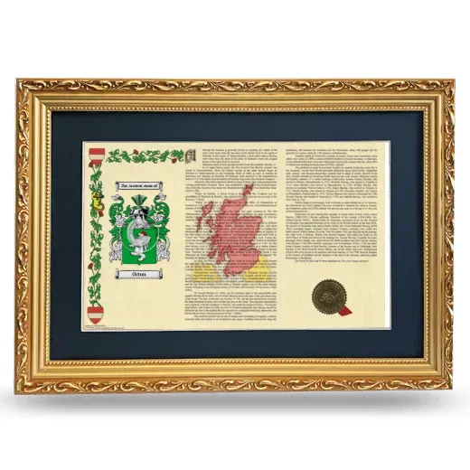Orton Deluxe Armorial Landscape Framed - Gold