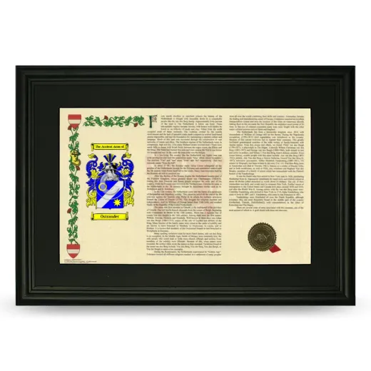Ostrander Deluxe Armorial Landscape Framed- Black