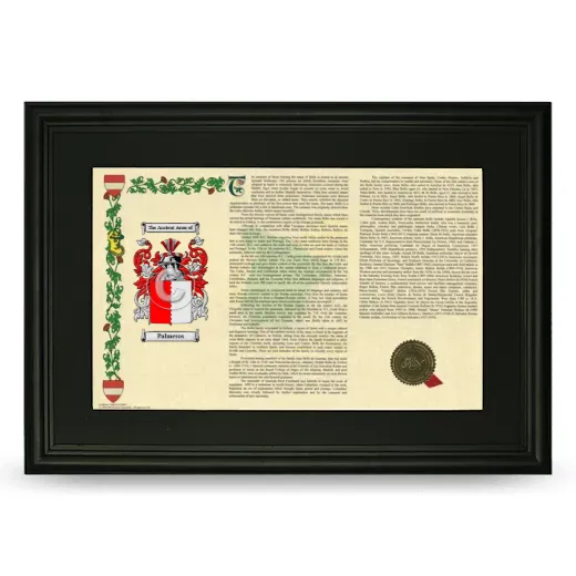 Palmeros Deluxe Armorial Landscape Framed- Black