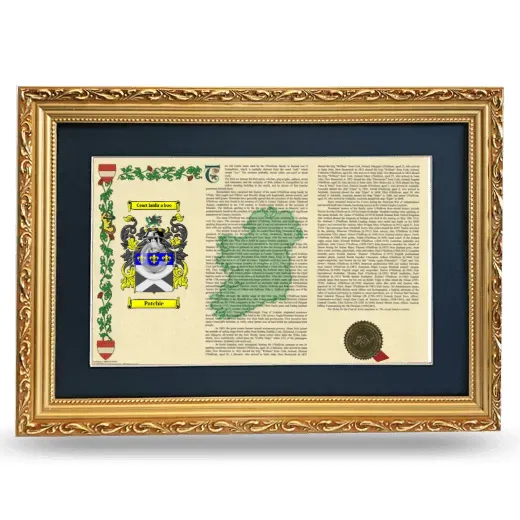 Patchie Deluxe Armorial Landscape Framed - Gold