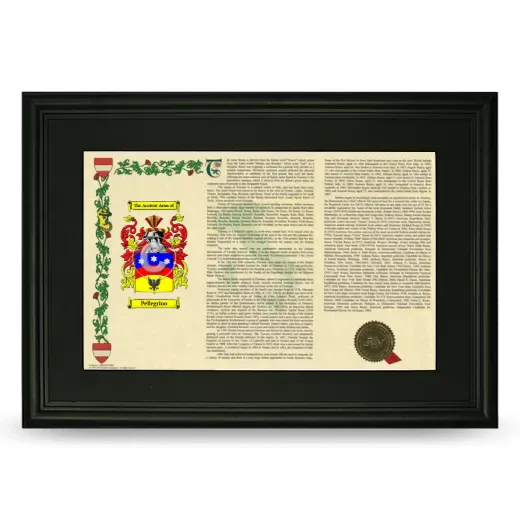 Pellegrino Deluxe Armorial Landscape Framed- Black