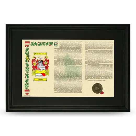Pennall Deluxe Armorial Landscape Framed- Black