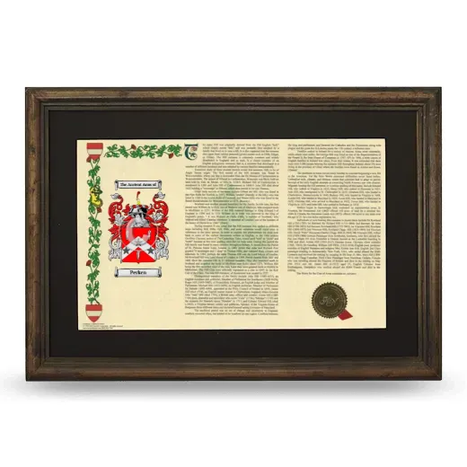 Perken Deluxe Armorial Landscape Framed - Brown