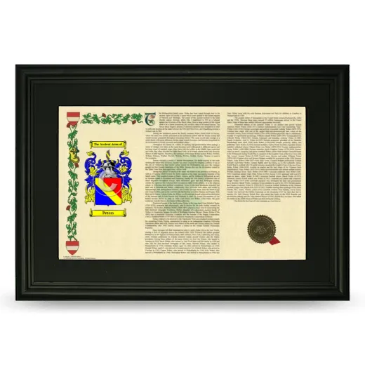 Peters Deluxe Armorial Landscape Framed- Black