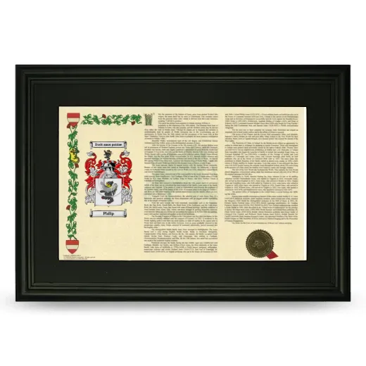 Philip Deluxe Armorial Landscape Framed- Black
