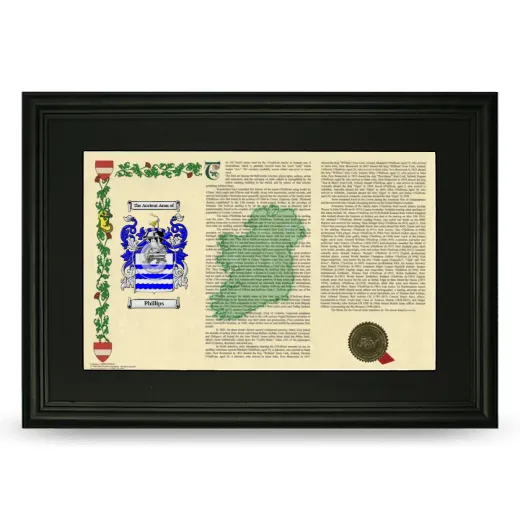Phillips Deluxe Armorial Landscape Framed- Black