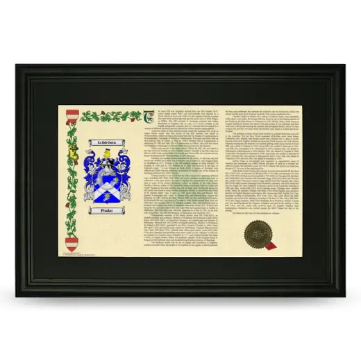 Pindar Deluxe Armorial Landscape Framed- Black