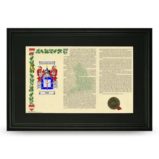 Pink Deluxe Armorial Landscape Framed- Black