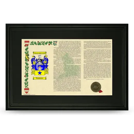 Poindexter Deluxe Armorial Landscape Framed- Black