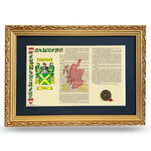 Polock Deluxe Armorial Landscape Framed - Gold