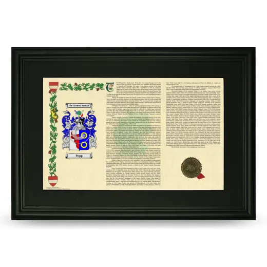 Popp Deluxe Armorial Landscape Framed- Black