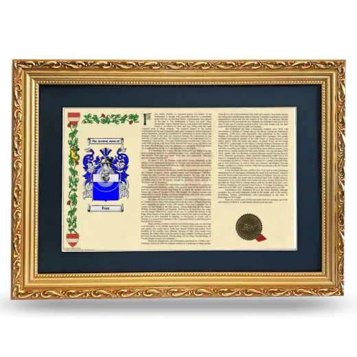 Post Deluxe Armorial Landscape Framed - Gold
