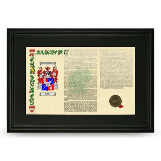 Puffer Deluxe Armorial Landscape Framed- Black