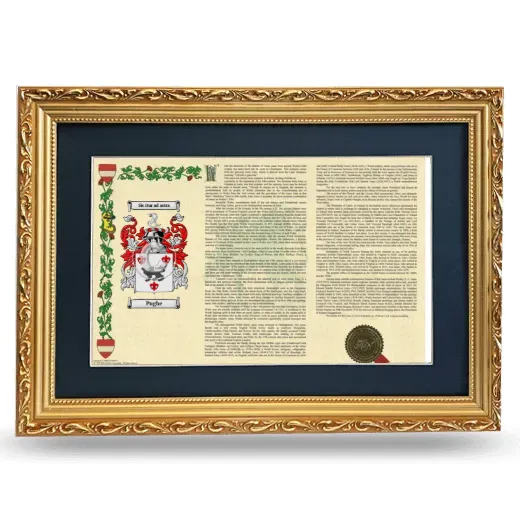 Pughe Deluxe Armorial Landscape Framed - Gold