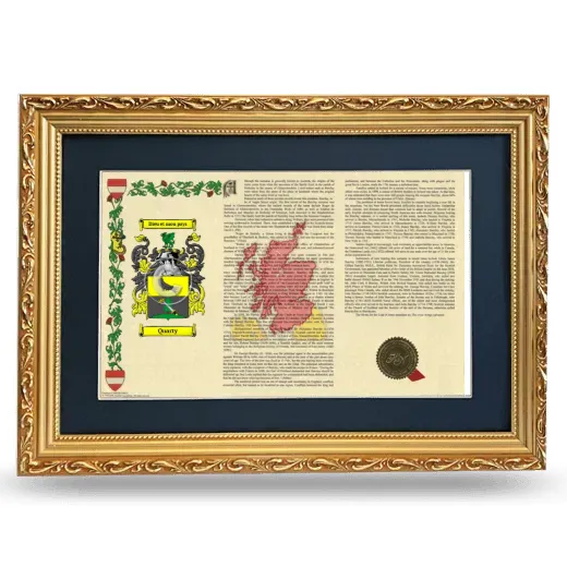 Quarty Deluxe Armorial Landscape Framed - Gold