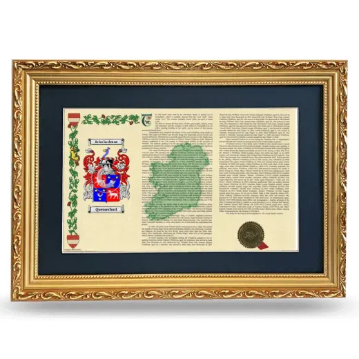 Quemerford Deluxe Armorial Landscape Framed - Gold