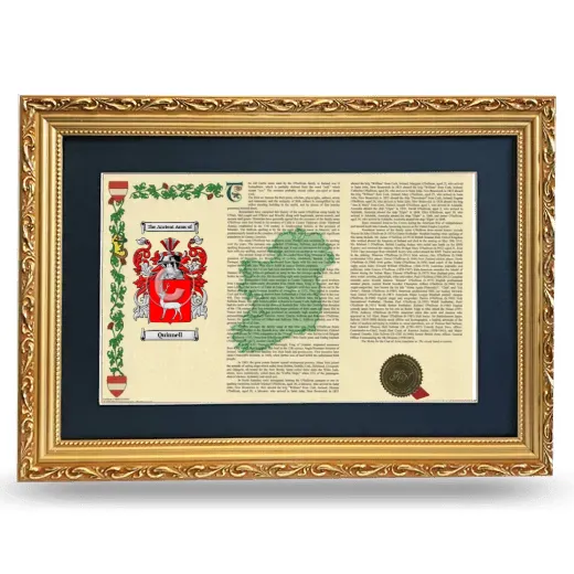 Quinnell Deluxe Armorial Landscape Framed - Gold