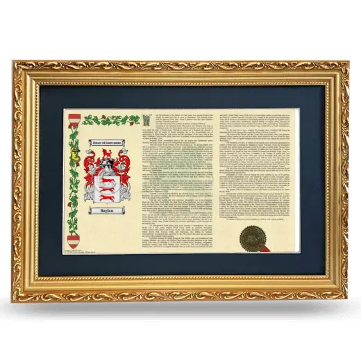 Raglan Deluxe Armorial Landscape Framed - Gold